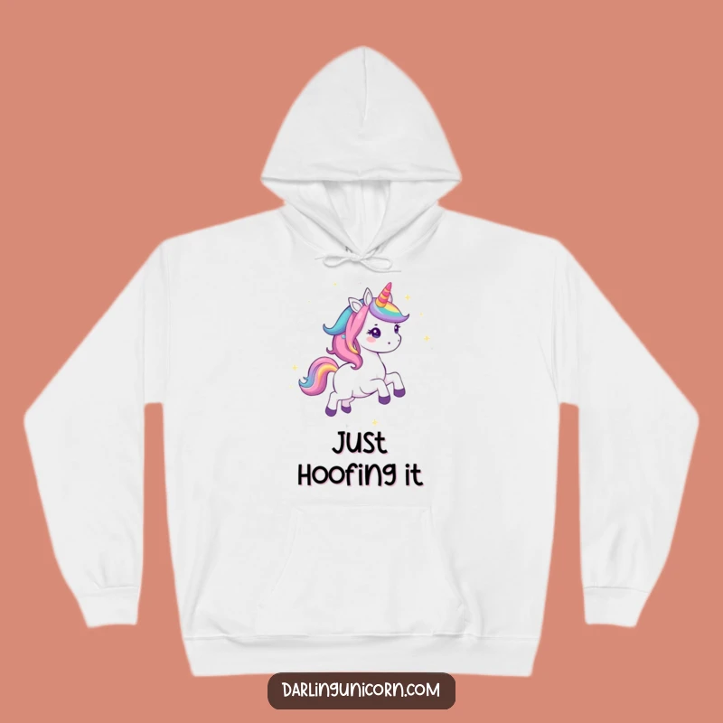 Cozy Funny Kawaii Unicorn Rainbow Gallop Hoodie: Warmth, Sparkle, and Laughs - Ideal Funny Gift