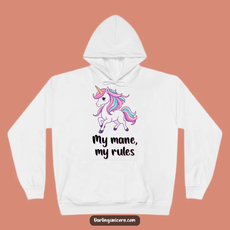 Cozy Funny Unicorn Waterfall Mane Hoodie: Flow with Comfort, Perfect Gift