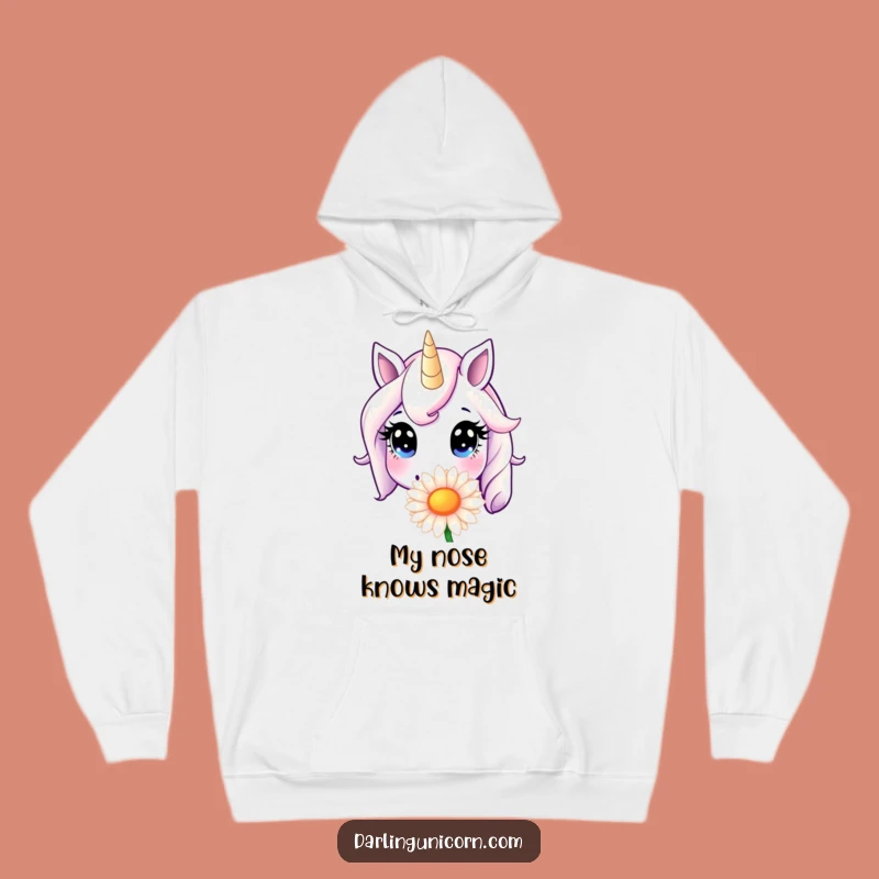 Funny Unicorn Daisy Sniff Hoodie: Cozy Comfort, Adorable Innocent Eyes, Great Gift