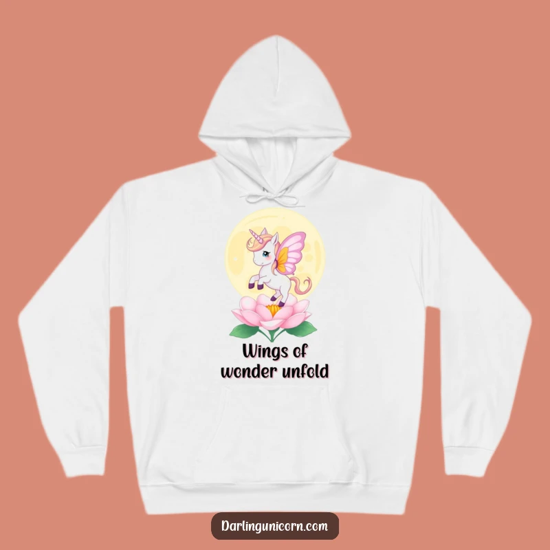 Funny Butterfly Unicorn Moonflower Hoodie - Cozy Enchanting Creature Gift
