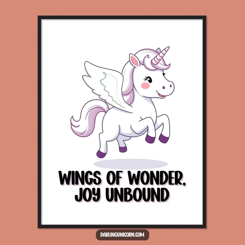 Free Printable Flying Unicorn Wall Art: Galloping Wings Majestic Downloadable