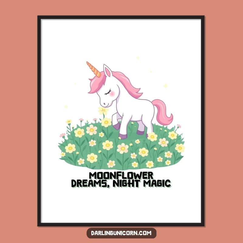 Free Printable Moonflower Unicorn Wall Art: Gentle Nuzzle Dreamy Downloadable