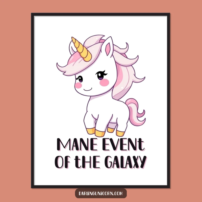 Free Printable Unicorn Wall Art: Happy Starry Mane, Funny Joyful Decor, Downloadable Art