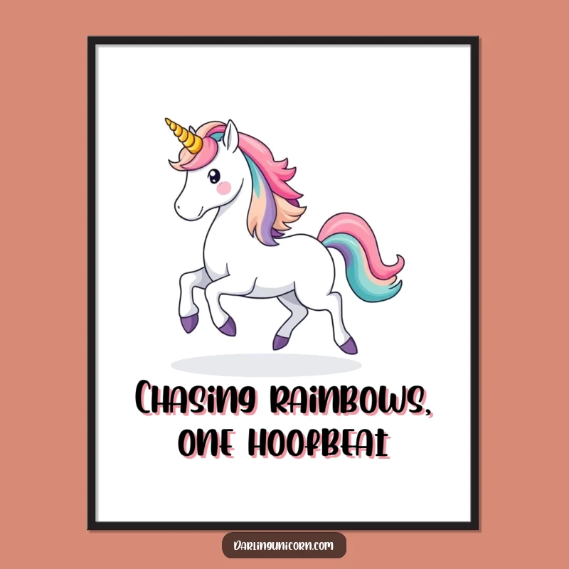 Free Printable Wall Art: Unicorn Rainbow Prance - Magical Downloadable Decor
