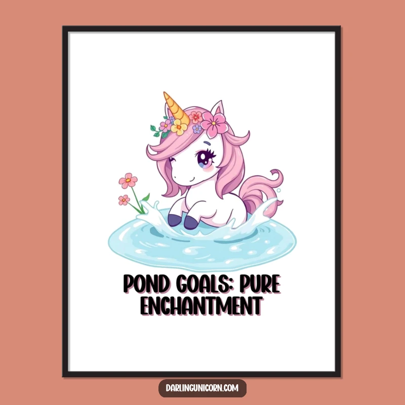 Funny Free Printable Wall Art Unicorn Flowers Crystal Pond Splash Downloadable