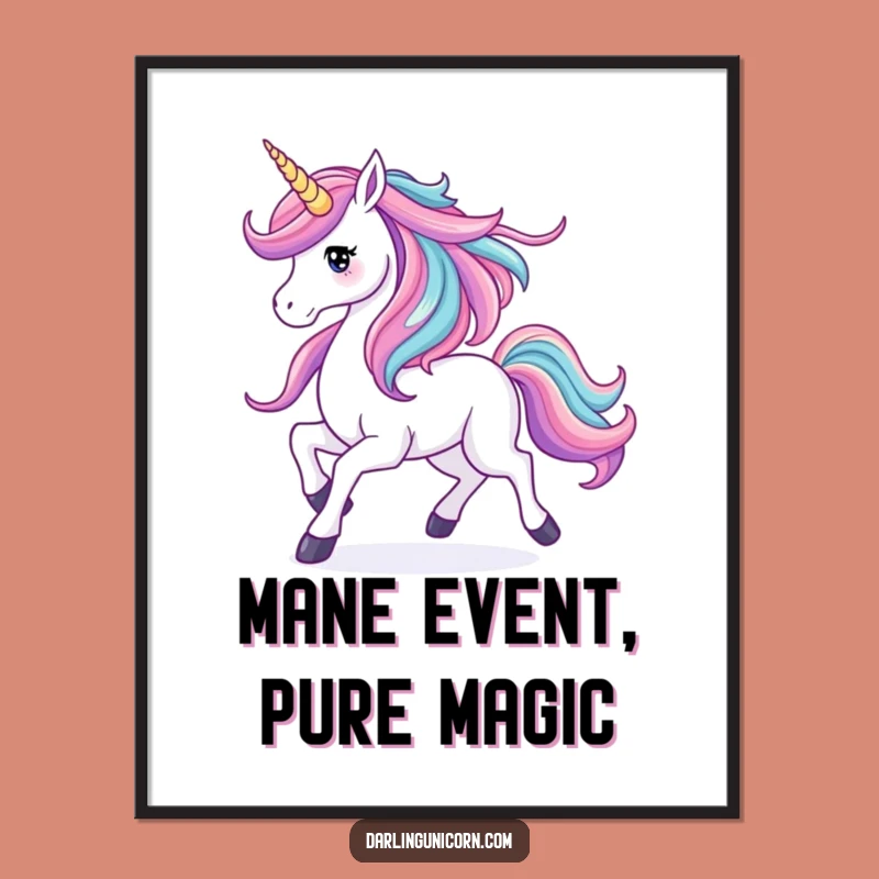 Free Printable Wall Art: Majestic Waterfall Unicorn - Elegant Downloadable Decor