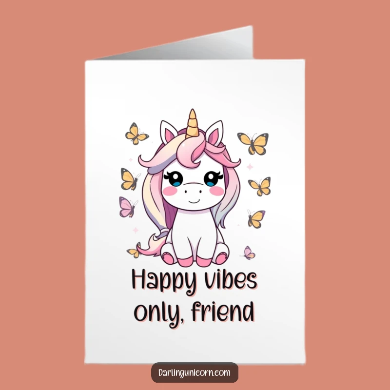 Free Printable Birthday Card: Happy Unicorn Butterflies Downloadable Gift