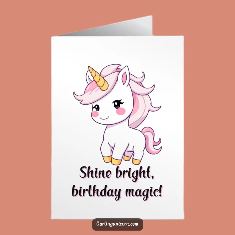 Free Printable Birthday Card: Happy Unicorn, Starry Mane Toss, Funny Instant Download Gift