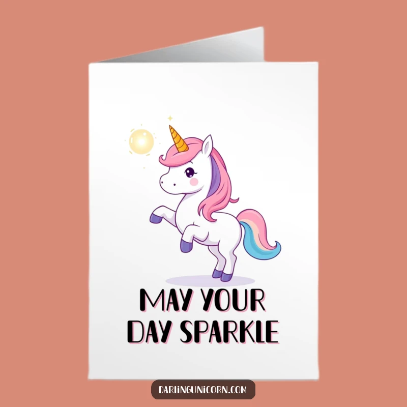 Free Printable Birthday Card: Magic Orb Unicorn Fun Downloadable Gift