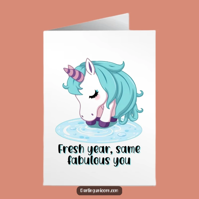 Free Printable Birthday Card: Refreshed Unicorn Hydration Fun Downloadable Gift