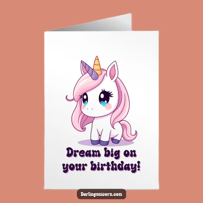 Free Printable Unicorn Birthday Card: Dreamy Starry Gaze for a Magical Birthday Wish!