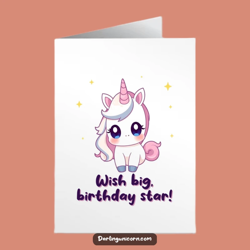 Free Printable Unicorn Birthday Card: Star Gazing Wonder, Funny Downloadable Dream Gift