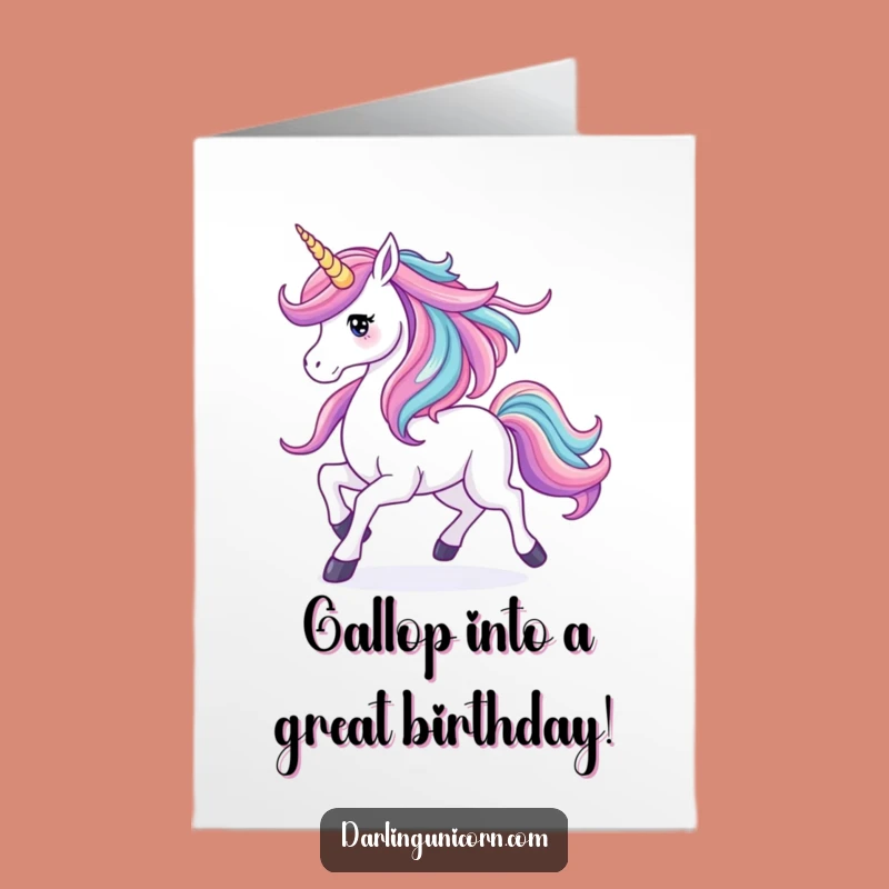 Free Printable Birthday Card: Waterfall Unicorn - Vibrant & Funny Gift