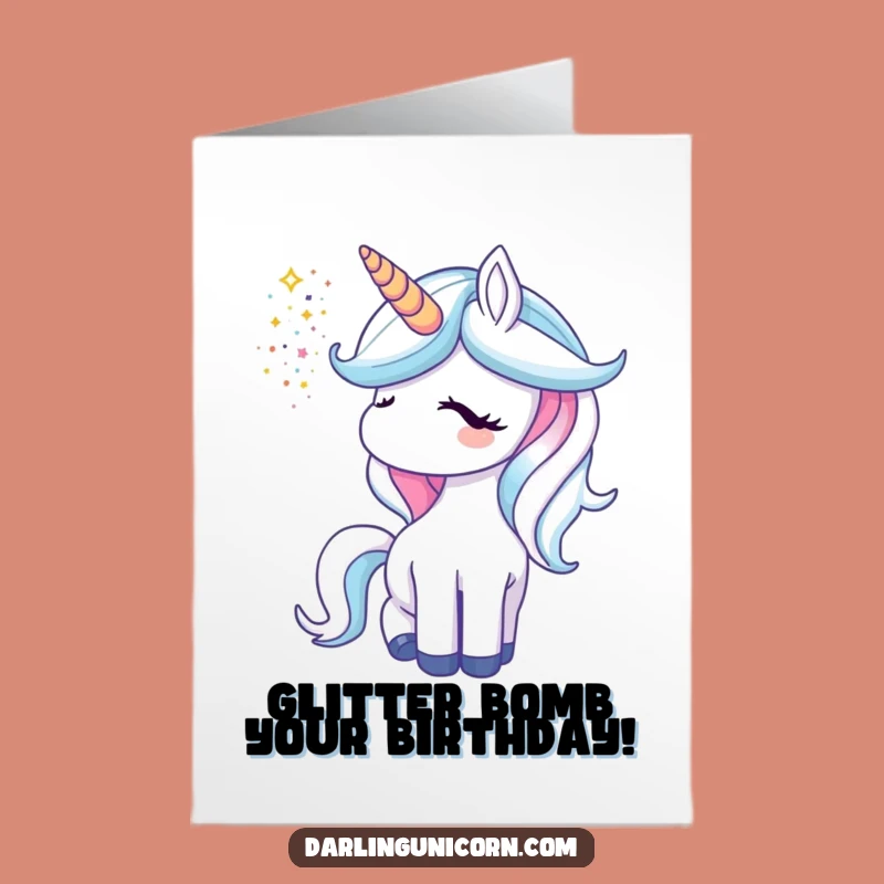 Free Printable Unicorn Birthday Card: Sparkle and Shine with Glitter Shower Birthday Wishes!