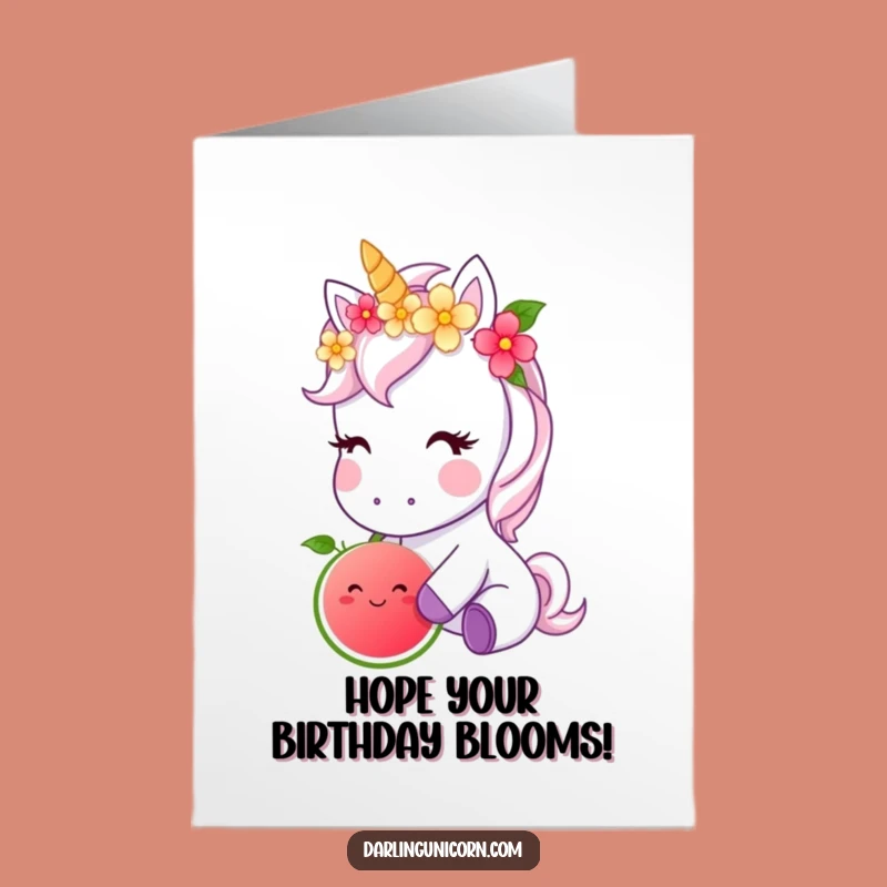 Free Printable Unicorn Birthday Card: Flower Crown Magic, Sweet Treat Download