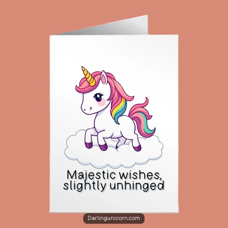 Free Printable Kawaii Unicorn Birthday Card: Rainbow Mane Prancing Fun Downloadable