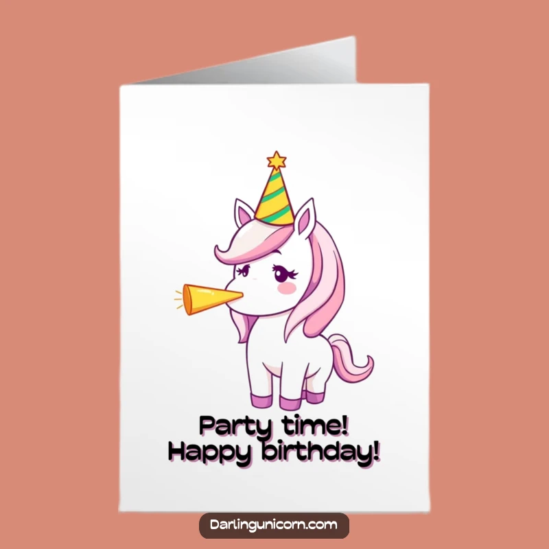 Free Printable Unicorn Birthday Card: Party Hat Blast, Hilarious Download