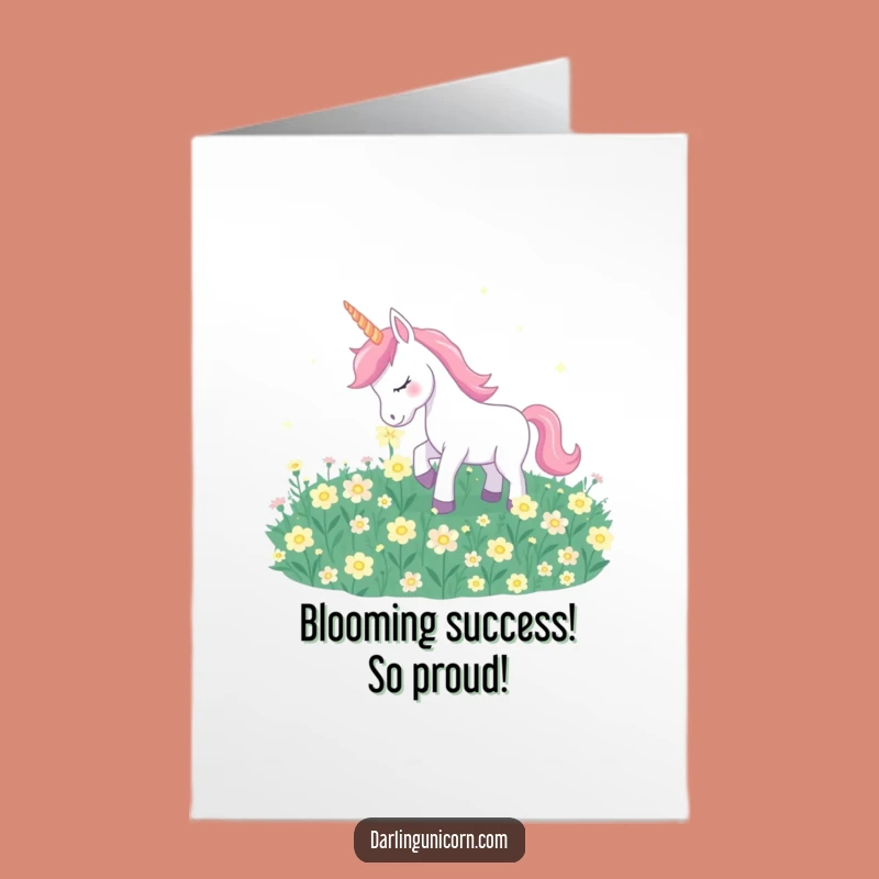 Free Printable Moonflower Unicorn Congrats Card: Gentle Nuzzle Downloadable