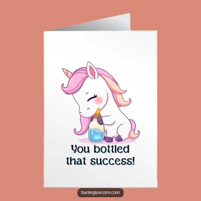 Free Printable Congrats Card: Nuzzling Unicorn Potion Humor, Downloadable Gift