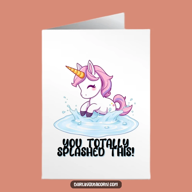 Free Printable Congrats Card: Unicorn Splash - Celebratory Downloadable Fun