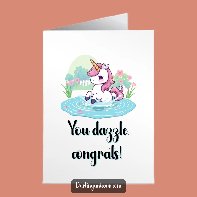 Free Printable Unicorn Card: Magical Splash for Your Big Congrats!