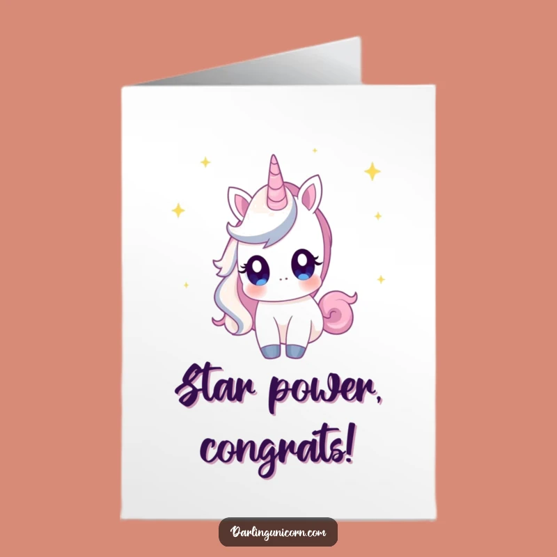 Free Printable Unicorn Congratulations Card: Star Gazing Wonder, Funny Downloadable Achievement Gift