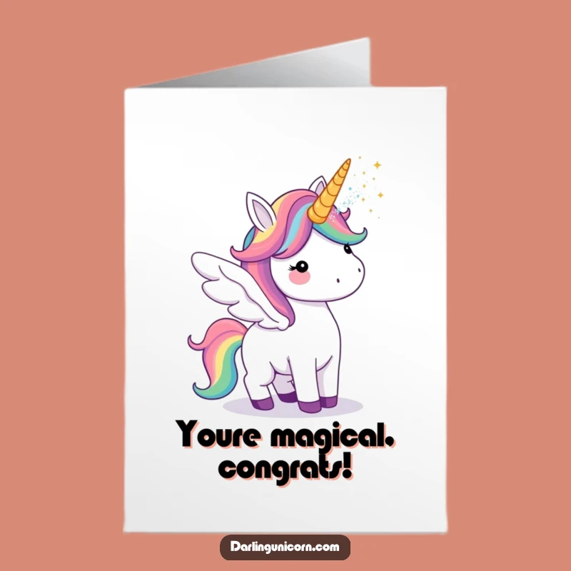 Free Printable Unicorn Congratulations Card: Sparkly Horn Blowout, Funny Downloadable Gift
