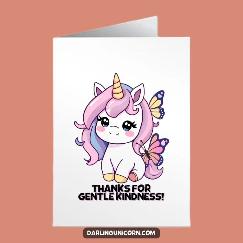 Free Printable Thank You Card: Unicorn Butterfly Nudge for Grateful Hearts