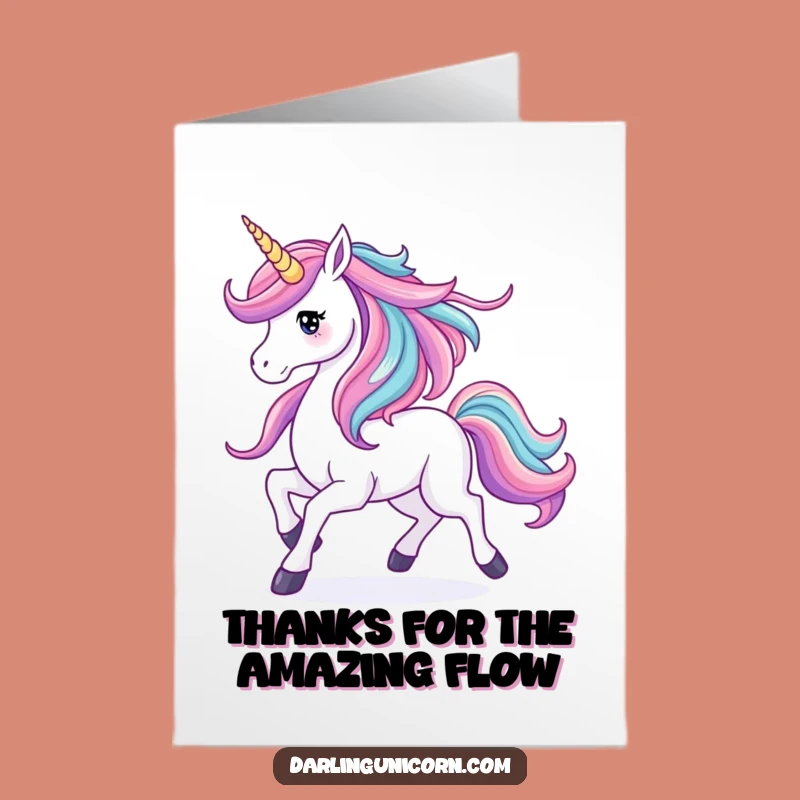 Free Printable Thank You Card: Waterfall Unicorn - Expressive Downloadable