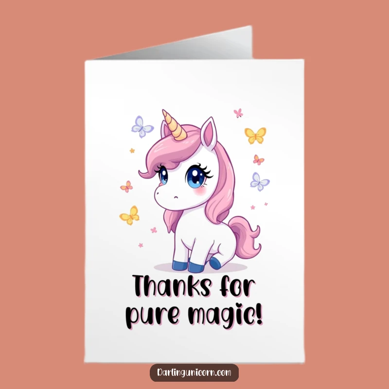 Free Printable Unicorn Thank You Card: Gentle Gratitude Downloadable
