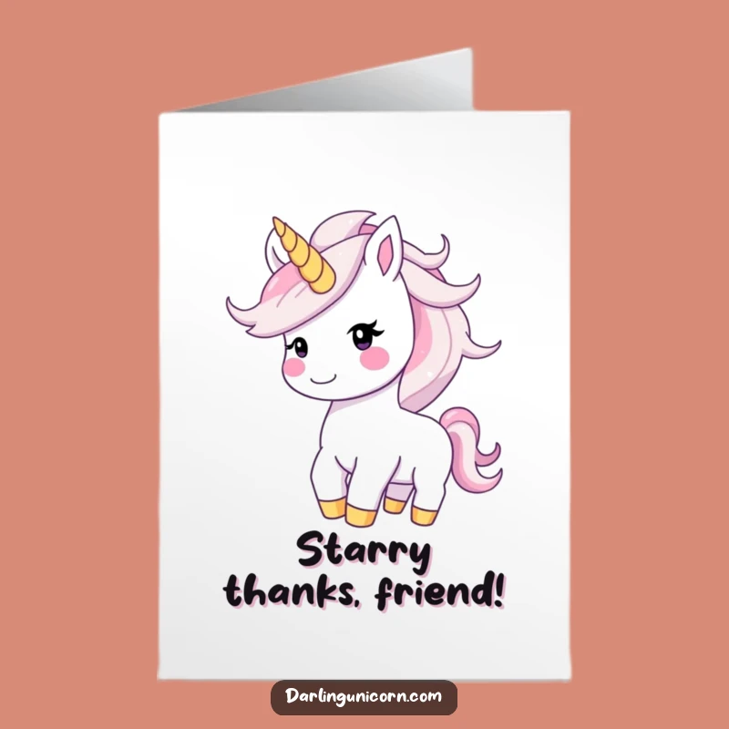 Free Printable Unicorn Thank You Card: Happy Star Toss, Funny Gratitude, Downloadable Gift