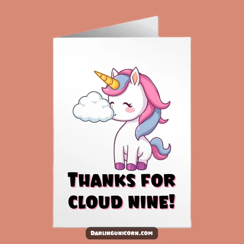 Free Printable Unicorn Thank You Card: Playful Cloud Nudge for a Sweet Thank You!