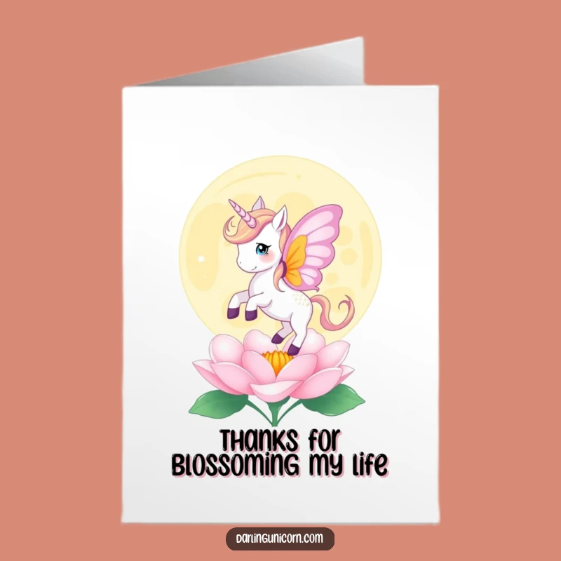 Free Printable Thank You Card: Butterfly Unicorn Gratitude, Downloadable Gift