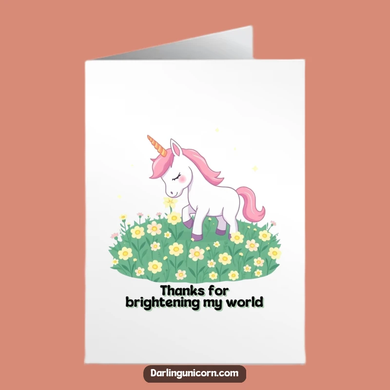 Free Printable Moonflower Unicorn Thank You Card: Gentle Nuzzle Downloadable
