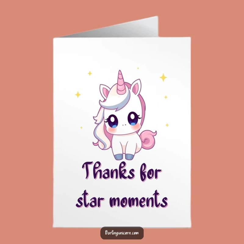 Free Printable Unicorn Thank You Card: Star Gazing Wonder, Funny Downloadable Gratitude Gift