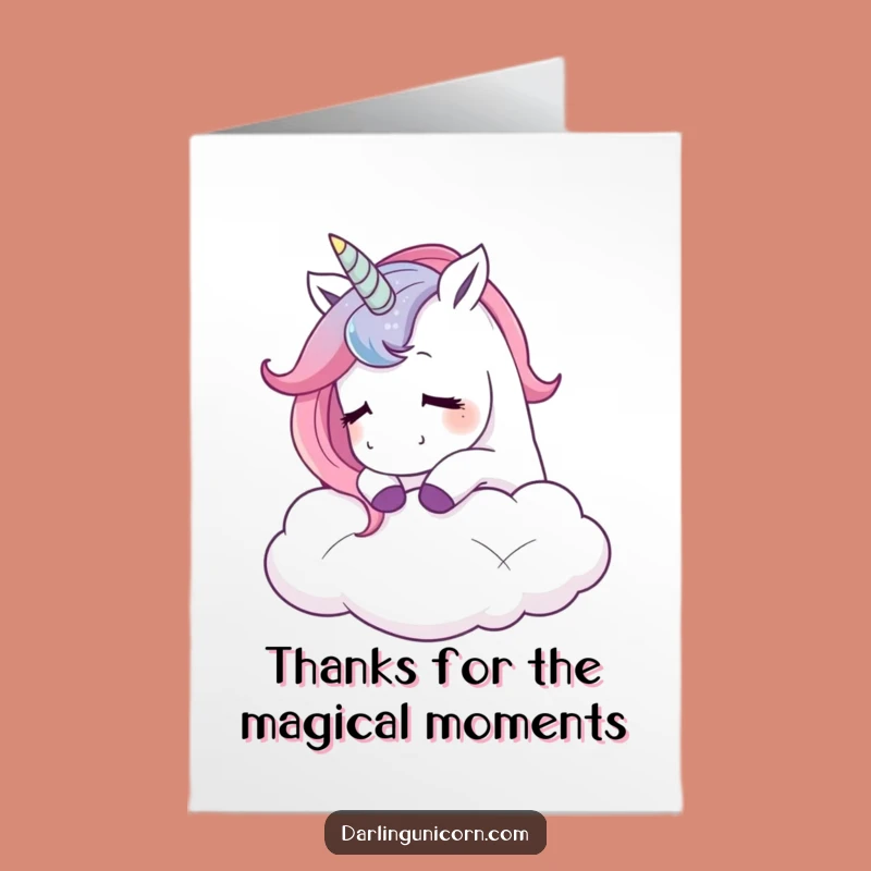 Free Printable Thank You Card: Unicorn Cloud Hug - Sweet & Funny Downloadable