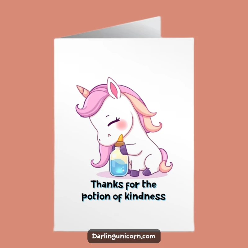 Free Printable Thank You Card: Unicorn Potion Gratitude, Downloadable Gift