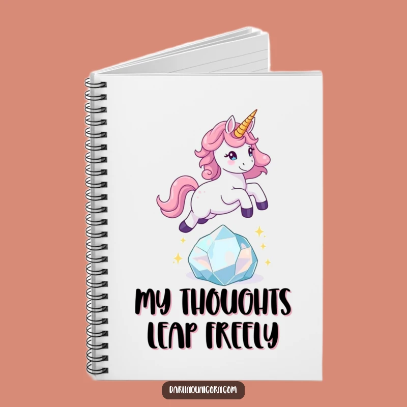Funny Playful Unicorn Crystal Leap Notebook: Jot Down Your Adventures