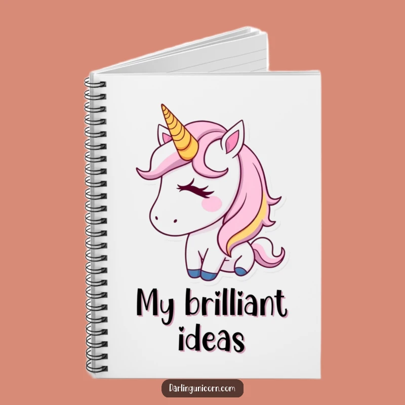 Funny Unicorn Notebook - Golden Horn Wink, Perfect Journal Gift!