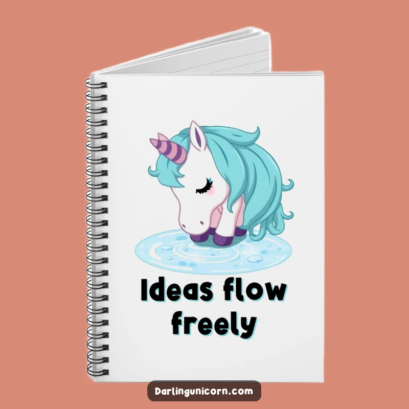 Funny Unicorn Refreshed Stream Notebook: Peaceful Journal for Calm Thoughts