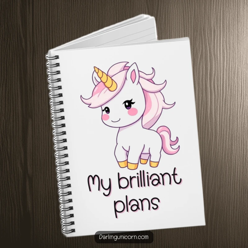 Funny happy unicorn with a smiling face tossing its radiant, starry mane, perfect for capturing joyful notes.