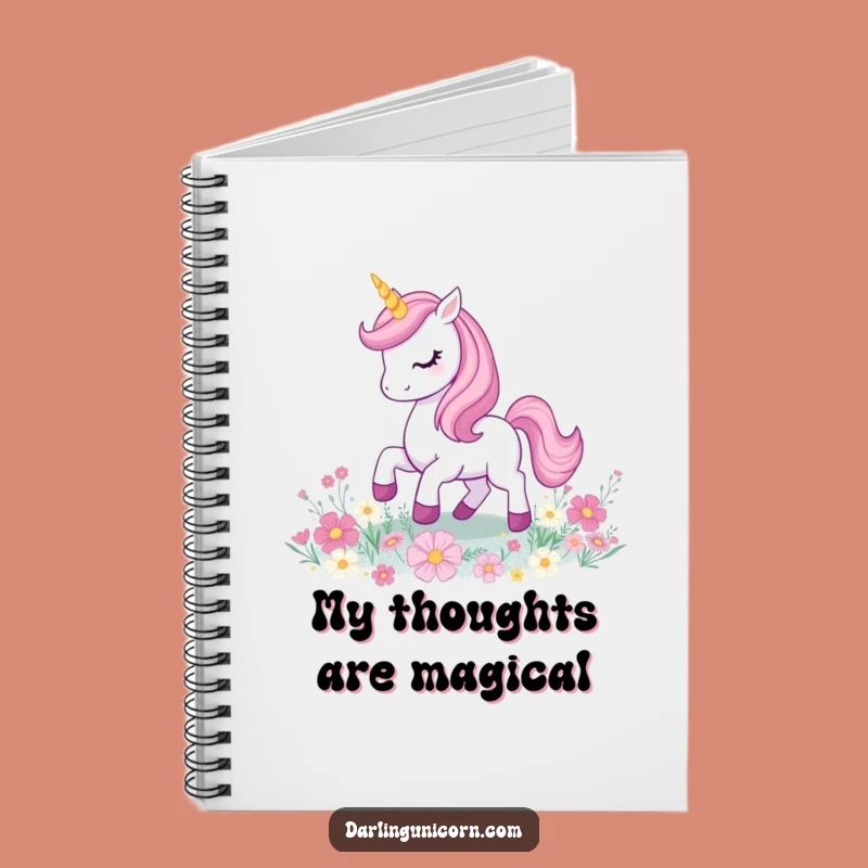 Funny Unicorn Notebook: Prancing Magic on Glitter Flowers, Journal Gift