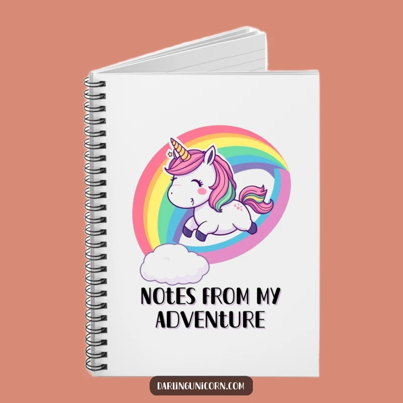 Funny Playful Unicorn Rainbow Slide Notebook - Joyful Ideas Journal Gift