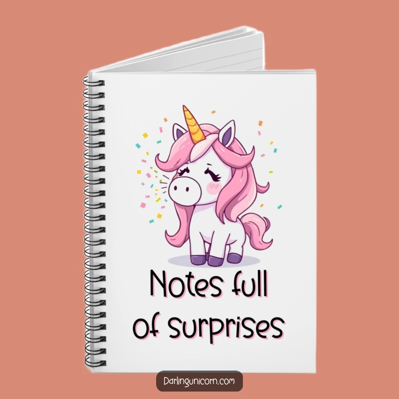 Funny Surprised Unicorn Notebook: Sneezing Confetti, Creative & Fun Journal
