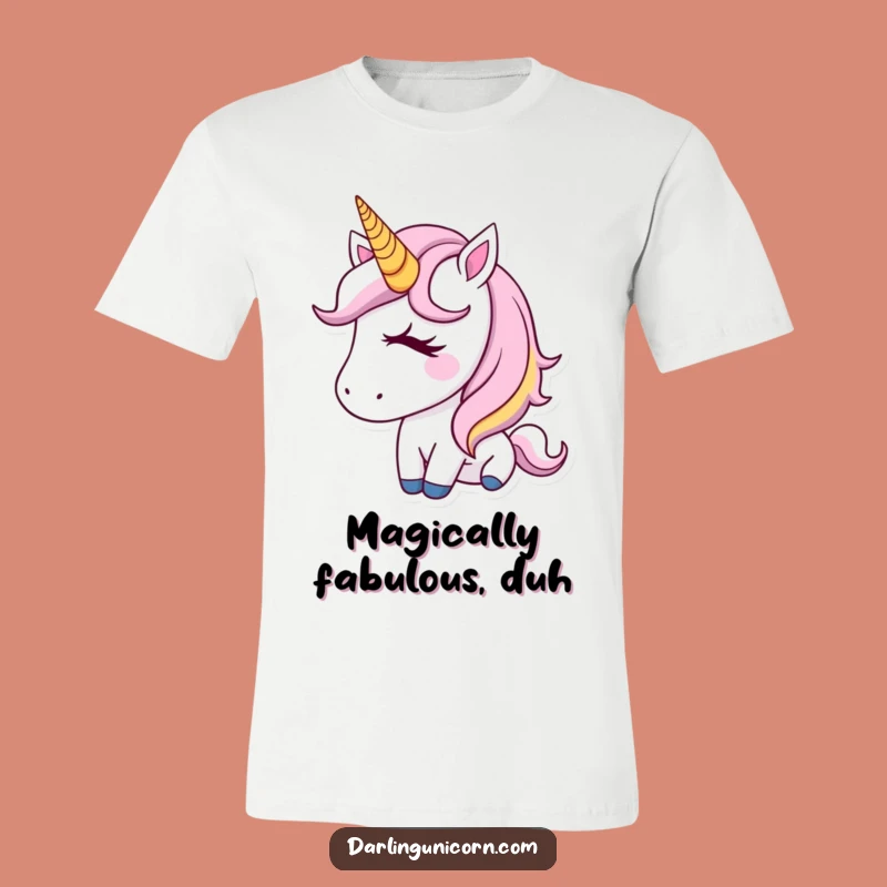 Funny Adorable Unicorn T-Shirt - Golden Horn Wink, Perfect Humorous Gift!