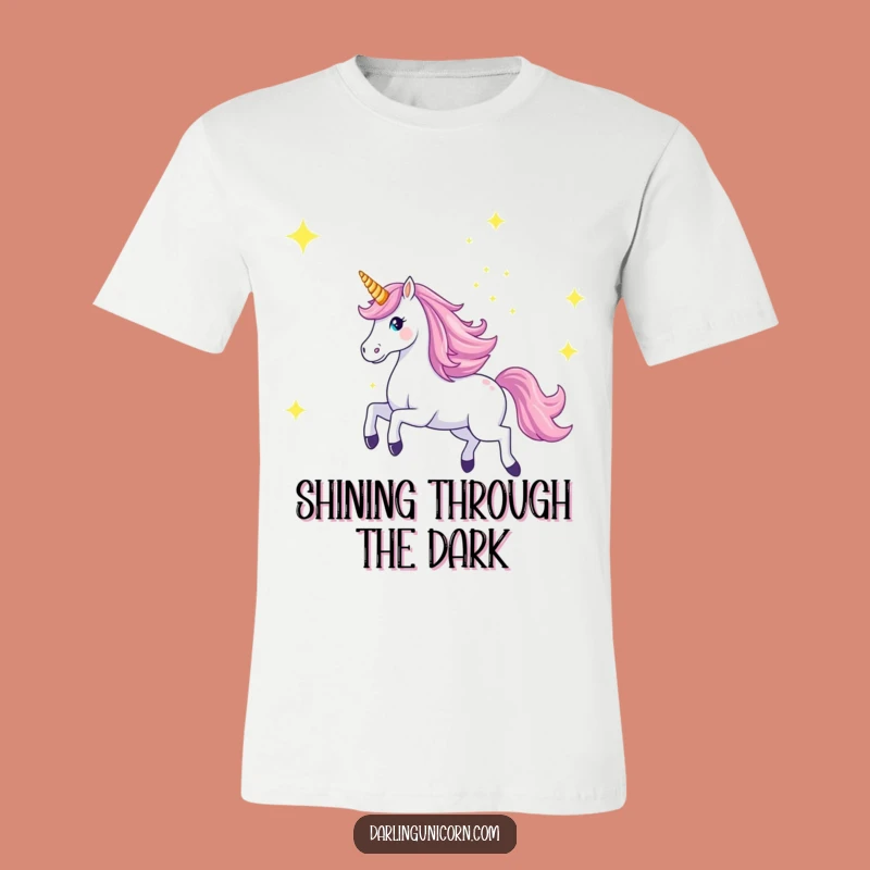 Funny Majestic Unicorn Starry Sky T-Shirt - Glowing Horn Fantasy Tee
