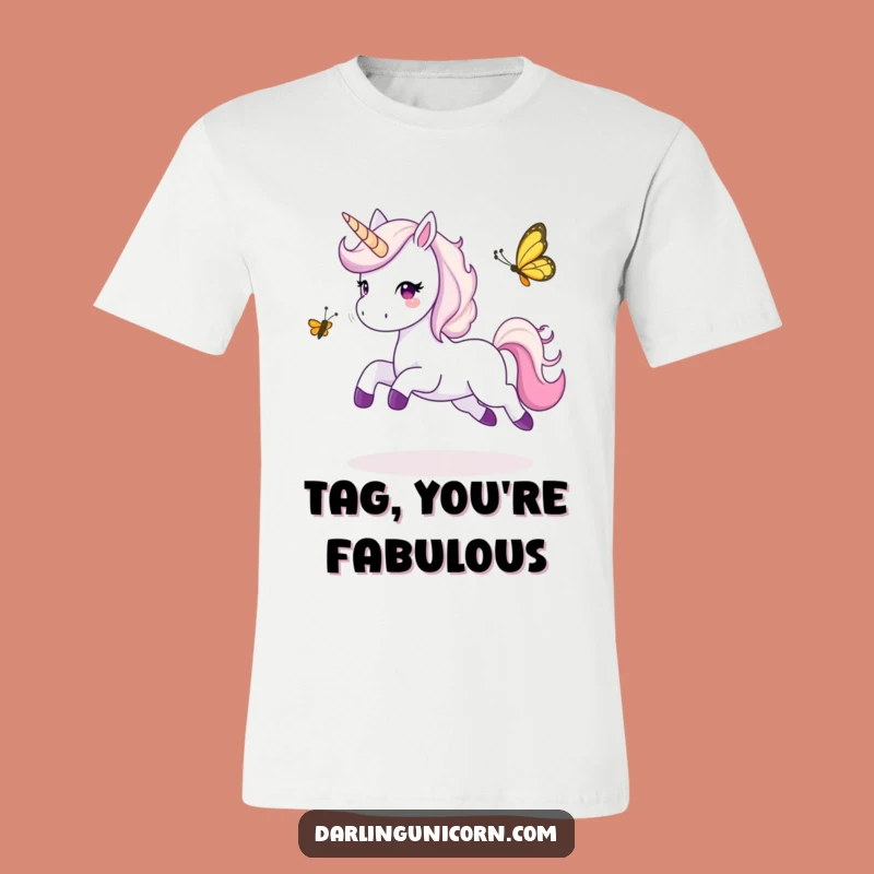 Funny Unicorn Butterfly Tag T-Shirt: Hilarious Active Gift for Joyful Souls!