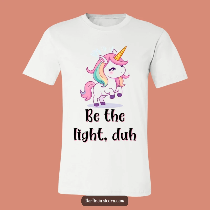 Funny Unicorn Light Show T-Shirt - Shine Bright with Magical Power