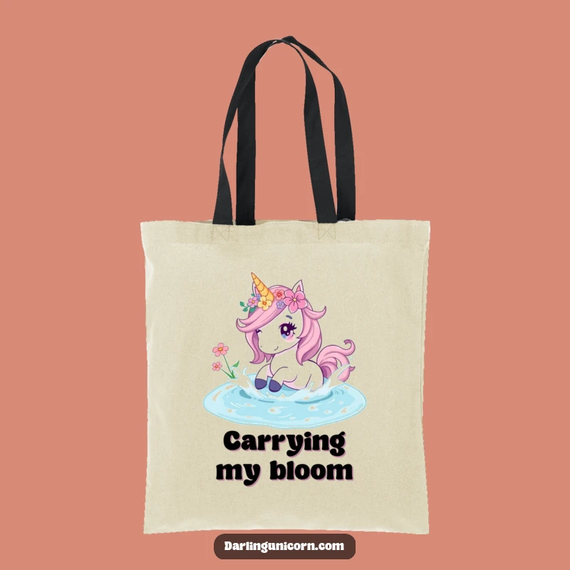 Funny Unicorn Flower Splash Tote Bag: Carry Nature's Beauty & Fun!