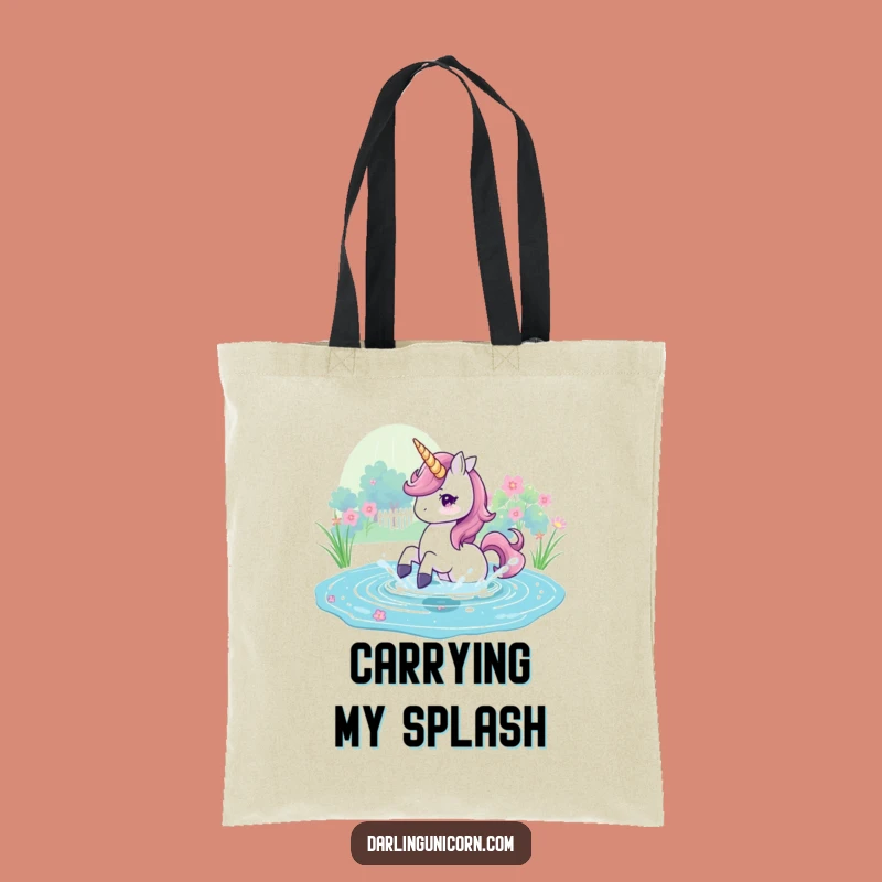 Funny Unicorn Splash Tote Bag - Magical Pond Fun, Perfect Practical Gift!